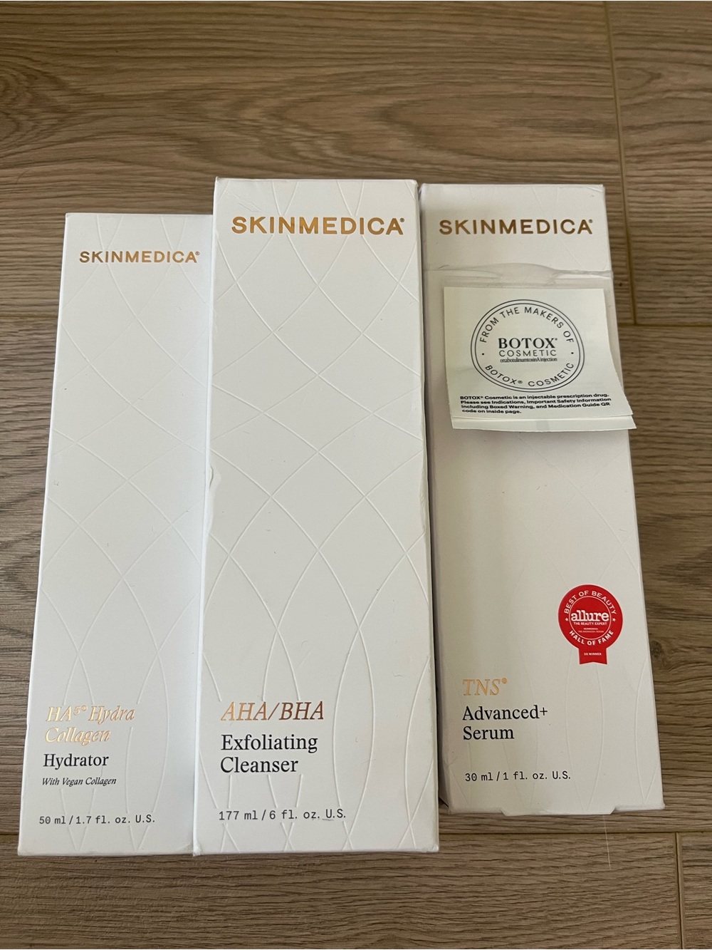 SkinMedica White Skincare Trio with Gold Text